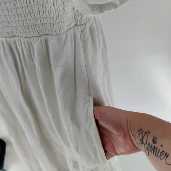 Abercrombie & Fitch White Puff Sleeve Sundress - Picture 14 of 16